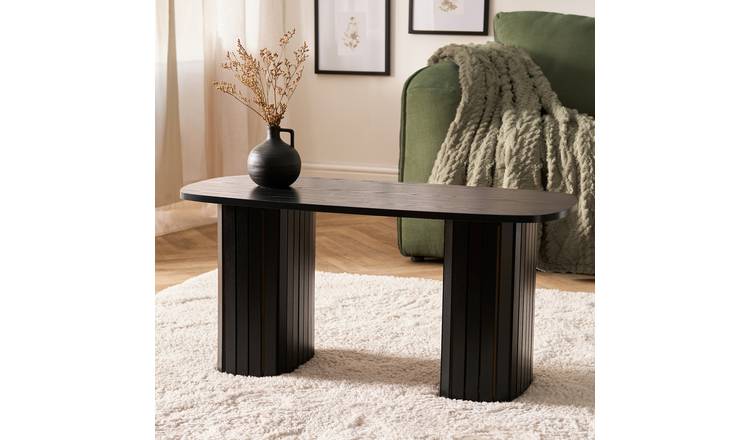OHS Madison Ribbed Coffee Table - Black