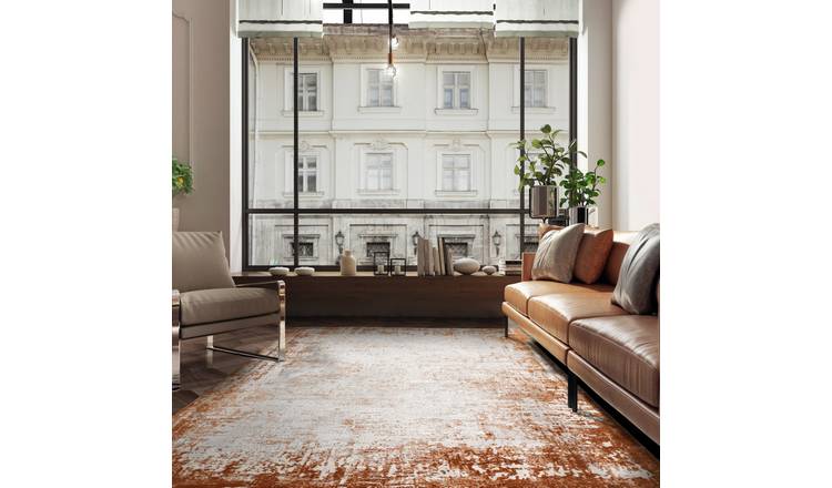 Mega Flooring Orange Modern Abstract Rug - 240 x 340cm