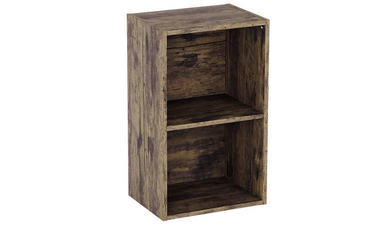 Vida Designs Oxford 2 Tier Cube Bookcase - Dark Wood