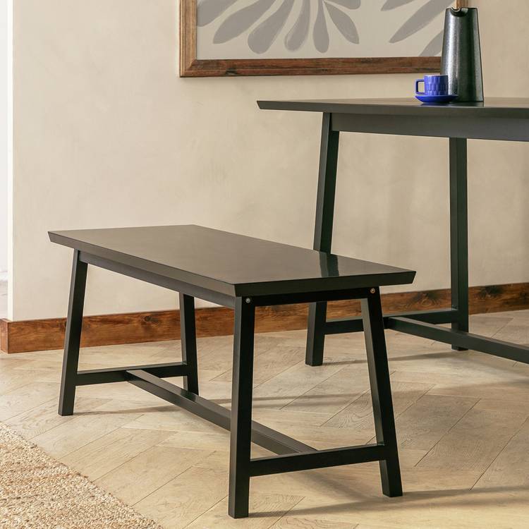 Habitat Kyoto Solid Wood Dining Bench - Black 0