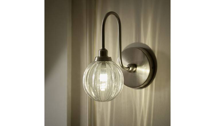 Habitat Anais Nickel Metal Wall Light - Brushed Chrome