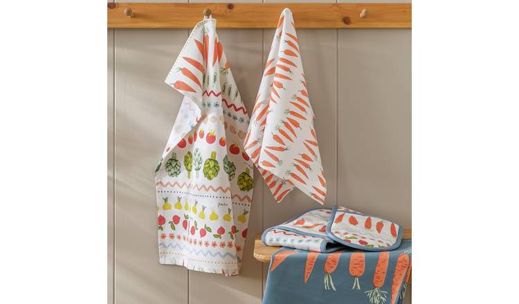 Argos Home Allotment Cotton Textile Set - Orange