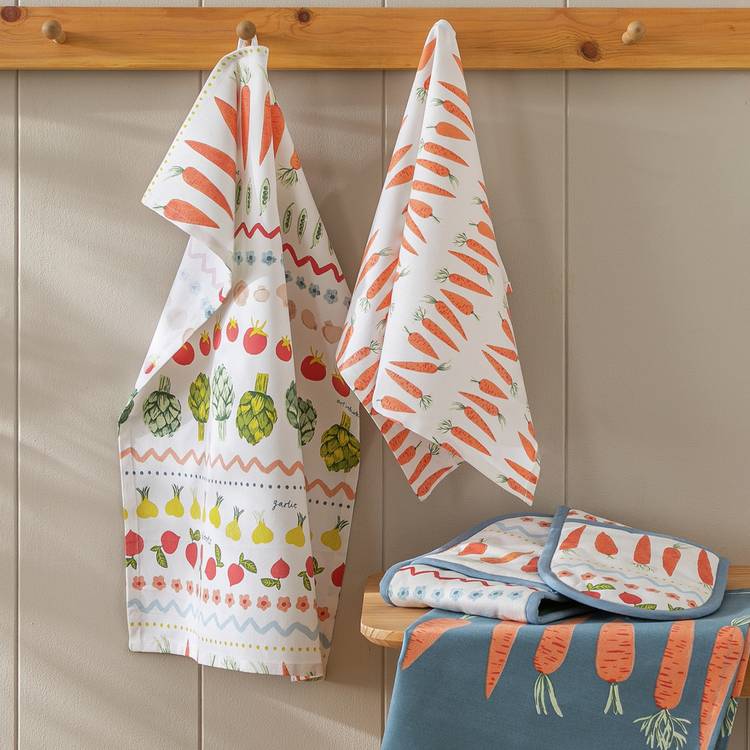 Argos Home Allotment Cotton Textile Set - Orange 0