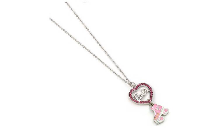 Barbie Crystal Heart and Roller Skate Necklace