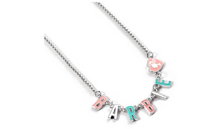 Barbie Pastel Enamel Letters Silver Coloured Chain Necklace