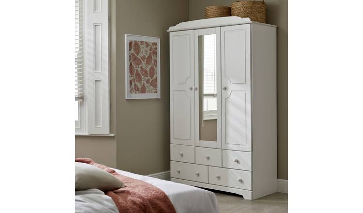 3 Door Freestanding Wardrobe With Drawers & 4 Draw Chest of Drawers Combo