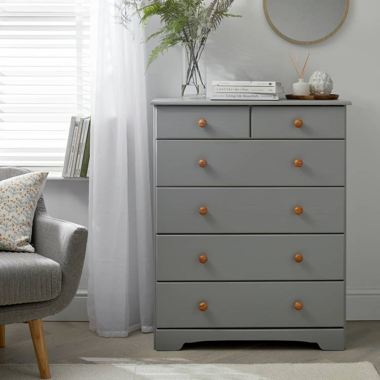 Argos Home Nordic 6 Drawer Chest - Grey 0