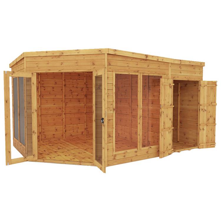 Mercia Corner Summerhouse with Side Shed - 9 x 13ft 0