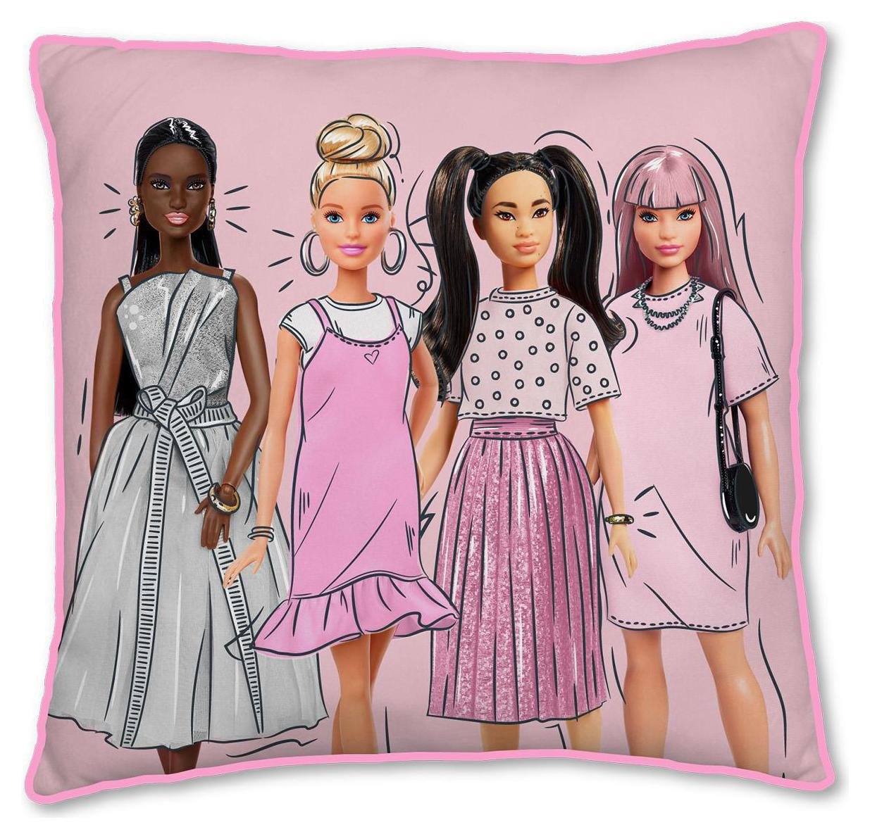 Barbie Figures Kids Printed Cushion -Multicoloured - 40X40cm