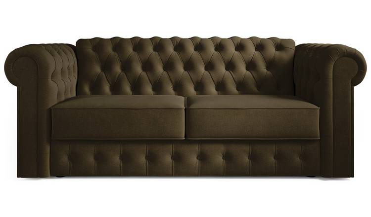 Jay-Be Chesterfield Fabric 3 Seater Sofa Bed - Sage Green