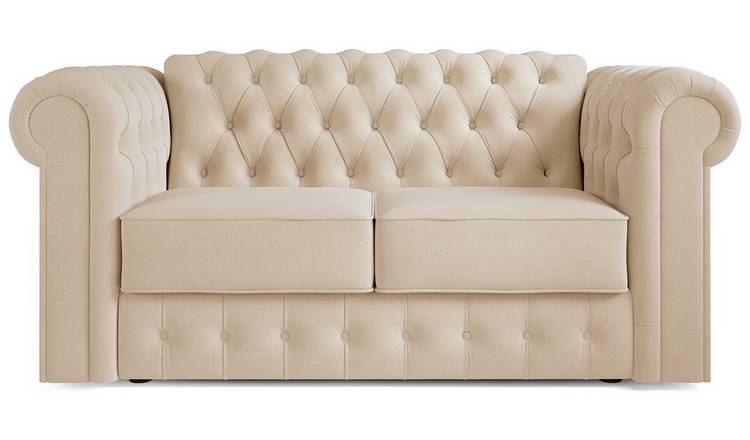 Jay-Be Chesterfield Fabric 2 Seater Sofa Bed - Cream