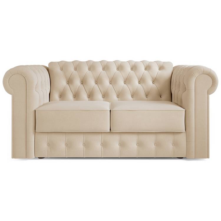 Jay-Be Chesterfield Fabric 2 Seater Sofa Bed - Cream 0
