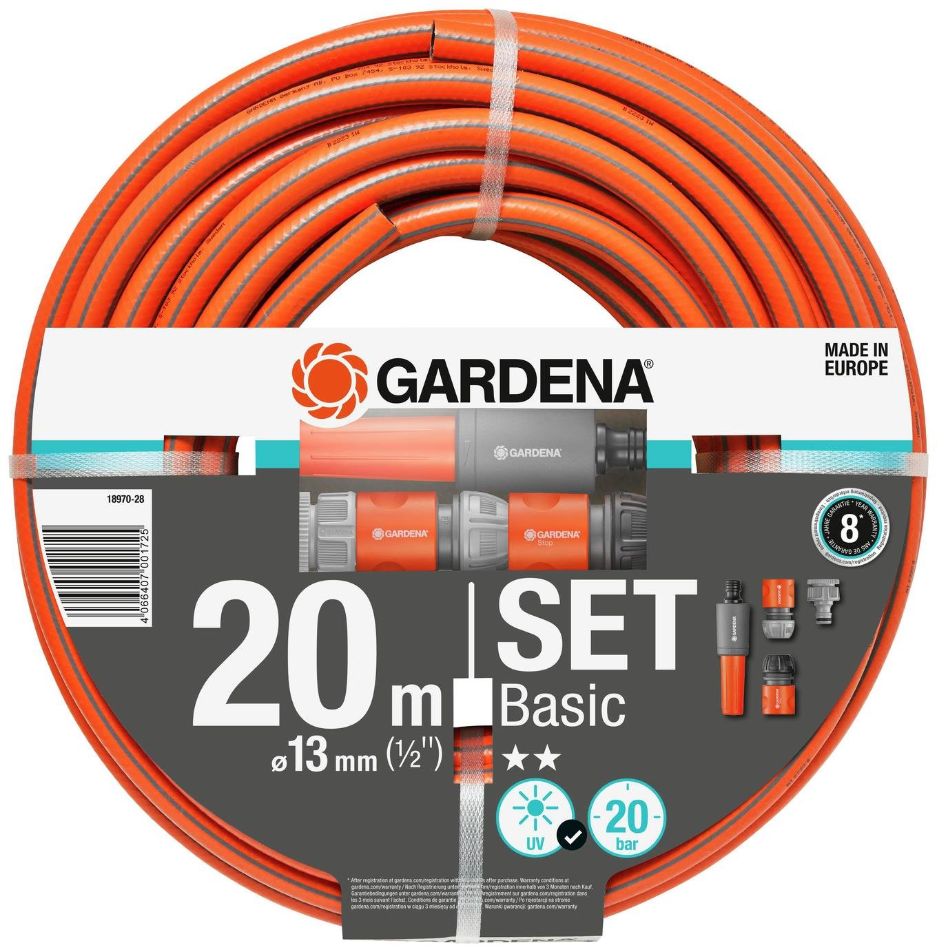 Gardena Basic Hose Reel Set - 20m