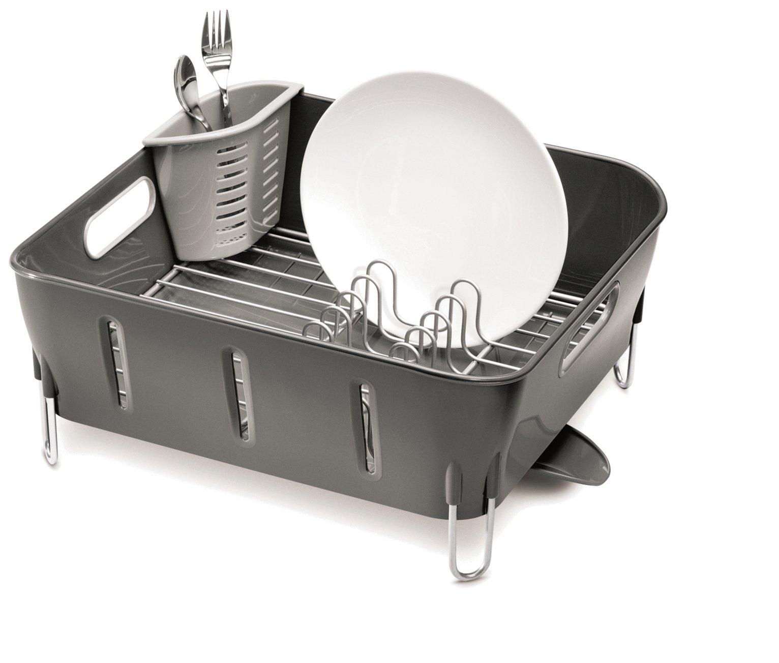 simplehuman Plastic Compact Dish Rack - Grey