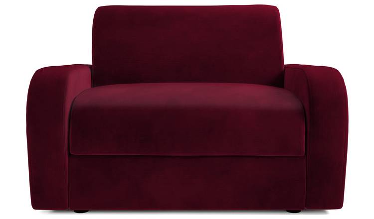 Jay-Be Deco Velvet Love Chair Sofa Bed - Burgundy