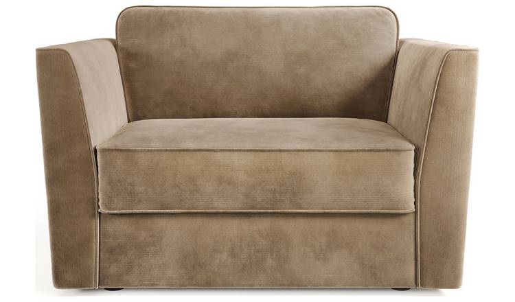 Jay-Be Elegance Velvet Cuddle Chair Sofa Bed - Beige