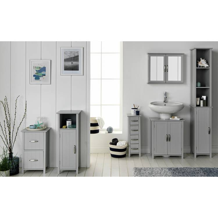 Argos Home Tongue & Groove Wall Cabinet - Grey 0