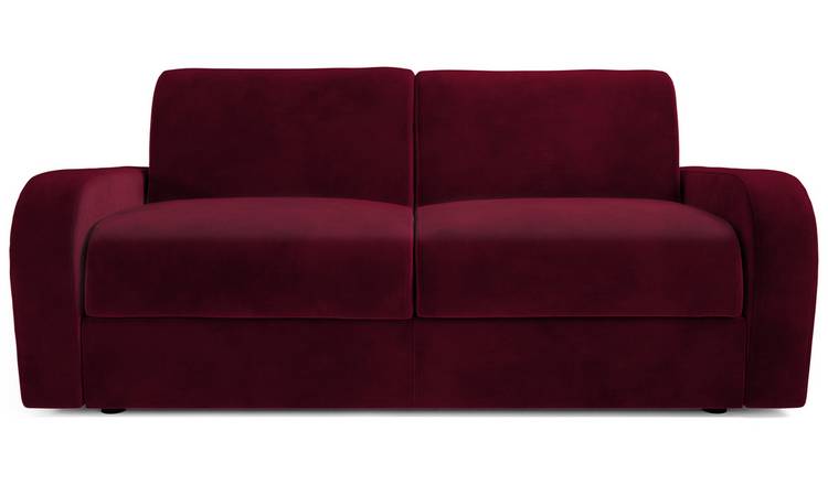 Jay-Be Deco Velvet 3 Seater Sofa Bed - Burgundy