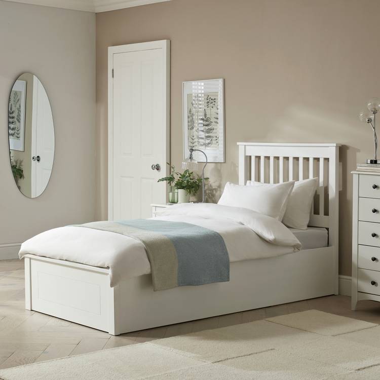 Argos Home Aspley Single Wooden Ottoman Bed Frame - White 0