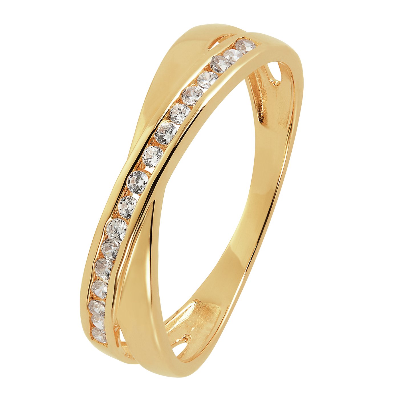 Revere 9ct Gold Open Crossover Cubic Zirconia Ring -H Review