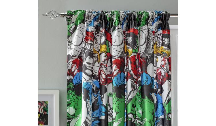 Buy Marvel Comics Unlined Pencil Pleat Curtains Curtains Argos