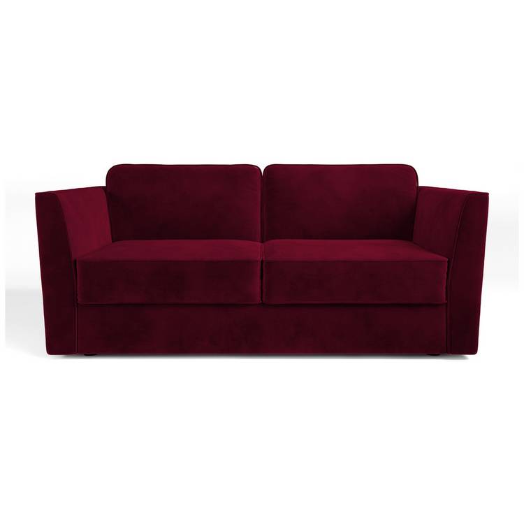 Jay-Be Elegance Velvet 3 Seater Sofa Bed - Burgundy 0