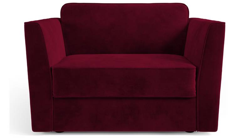 Jay-Be Elegance Velvet Cuddle Chair Sofa Bed - Burgundy