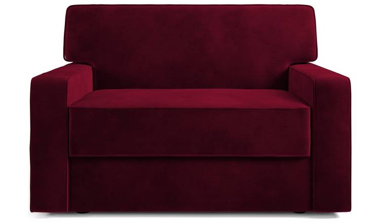 Jay-Be Linea Velvet Cuddle Chair Sofa Bed - Burgundy