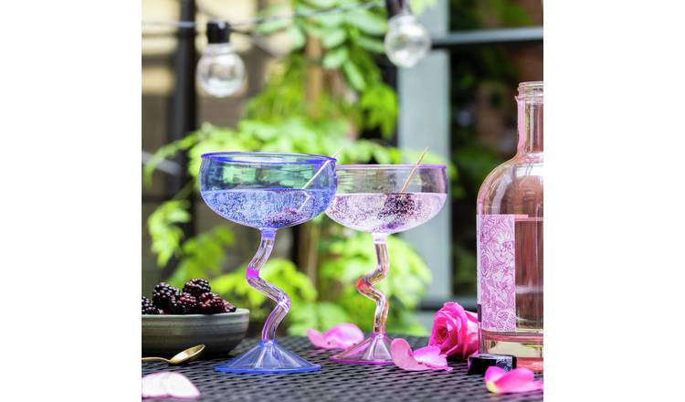 Habitat Plastic Wiggle Cocktail Glass - Pack of 4