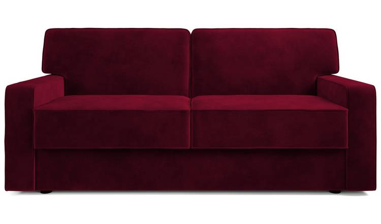 Jay-Be Linea Velvet 3 Seater Sofa Bed - Burgundy