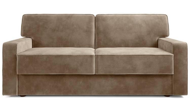 Jay-Be Linea Velvet 3 Seater Sofa Bed - Beige
