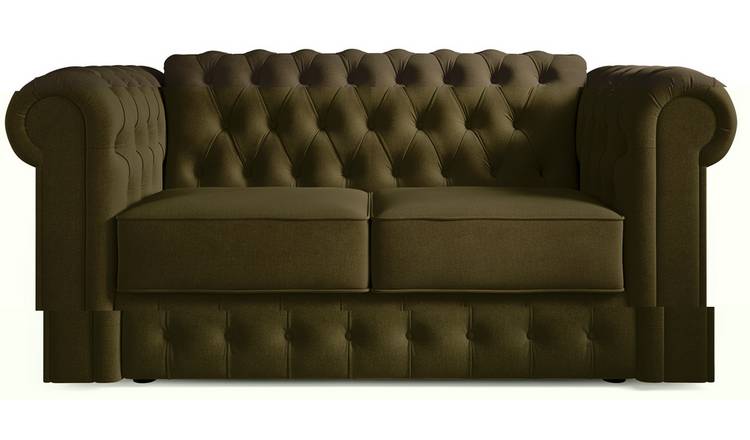 Jay-Be Chesterfield Fabric 2 Seater Sofa Bed - Sage Green