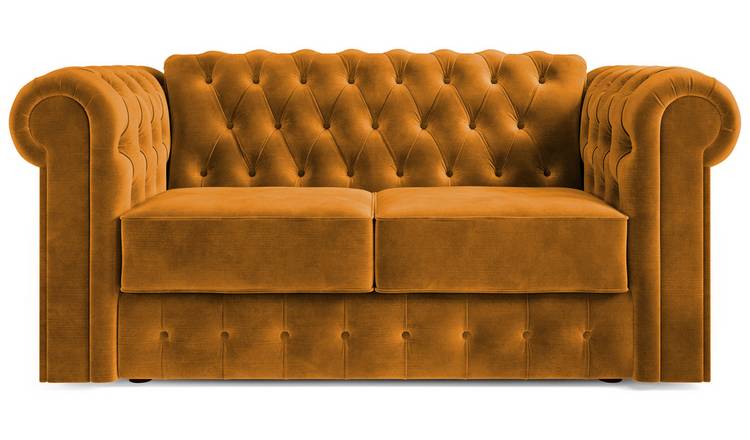 Jay-Be Chesterfield Velvet 2 Seater Sofa Bed - Gold