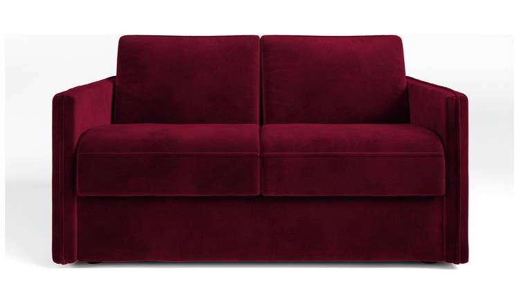 Jay-Be Slim Velvet 2 Seater Sofa Bed - Burgundy