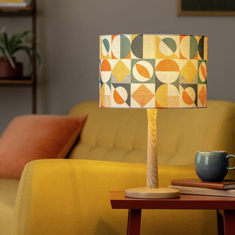 Habitat Geometric Printed Easy Fit Drum Lampshade - 30cm 0