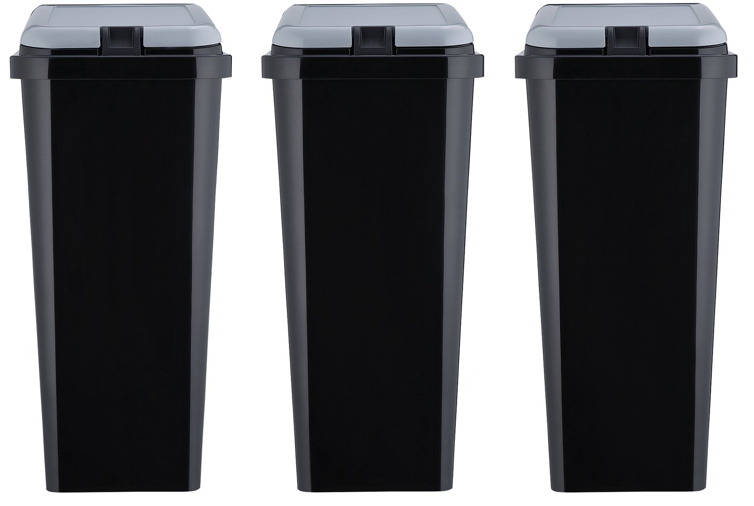 Argos Home Trio of Recycling Bins - Black