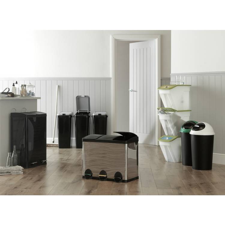 Argos Home Trio of Recycling Bins - Black 0