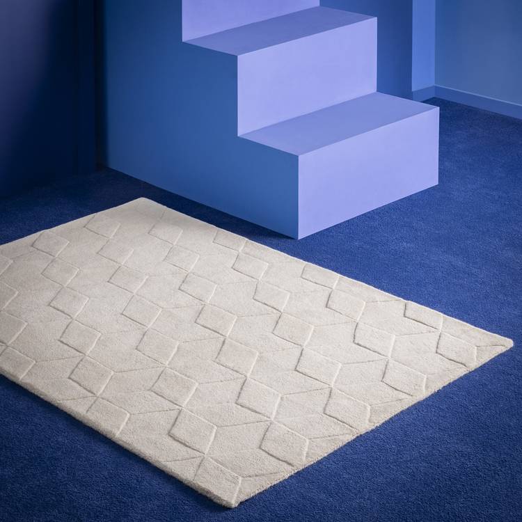 Habitat 60 Geo Carved Rug - 120x170cm - Natural 0