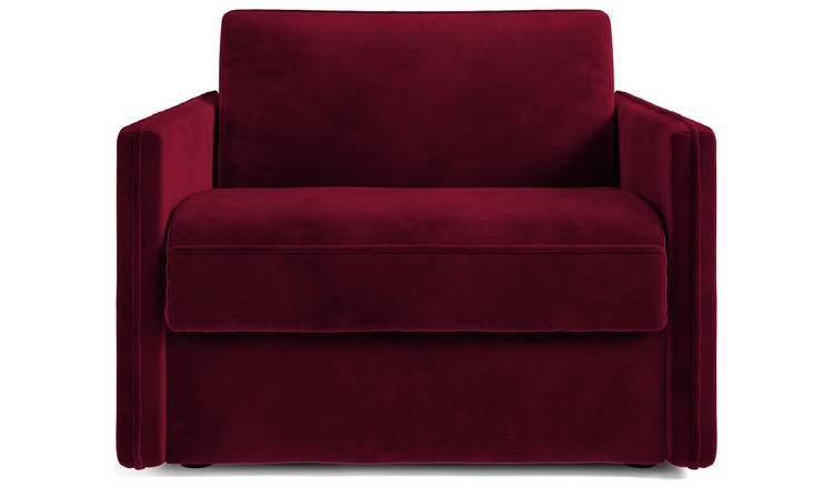 Jay-Be Slim Velvet Cuddle Chair Sofa Bed - Burgundy