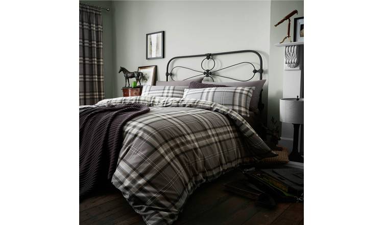 Catherine Lansfield Kelso Charcoal Bedding Set - Single