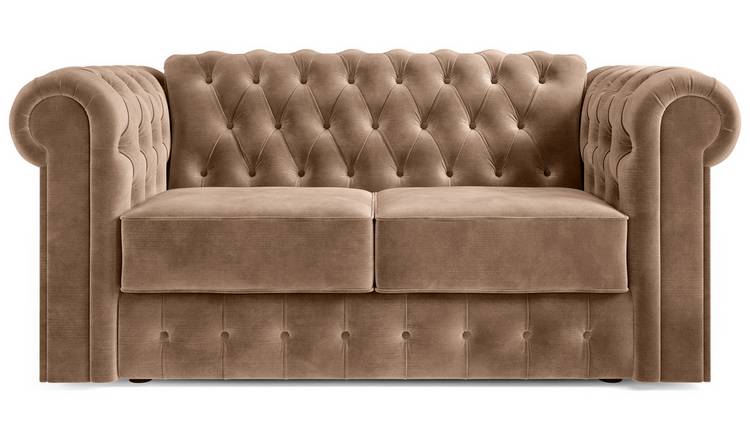 Jay-Be Chesterfield Velvet 2 Seater Sofa Bed - Beige
