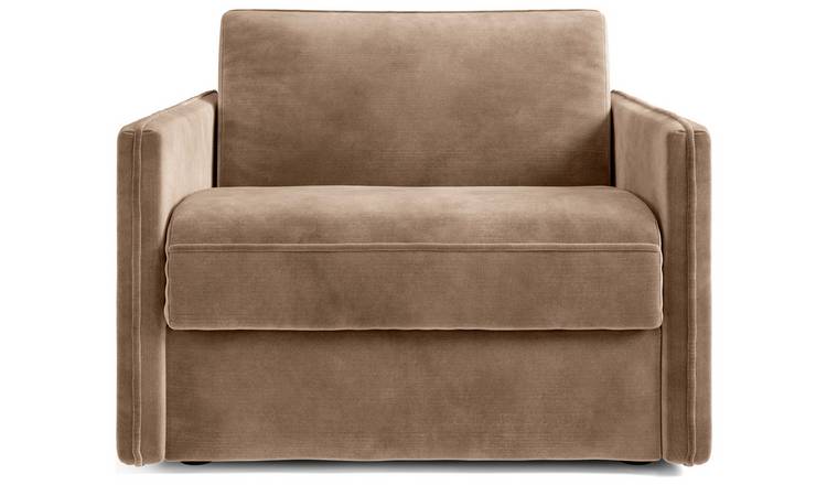 Jay-Be Slim Velvet Cuddle Chair Sofa Bed - Beige