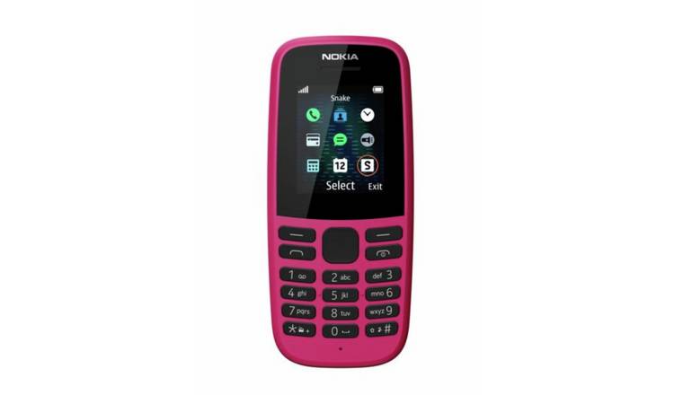 SIM Free Nokia 105 Mobile Phone - Pink