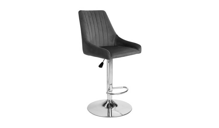 Argos Home Lyle Velvet Bar Stool - Charcoal