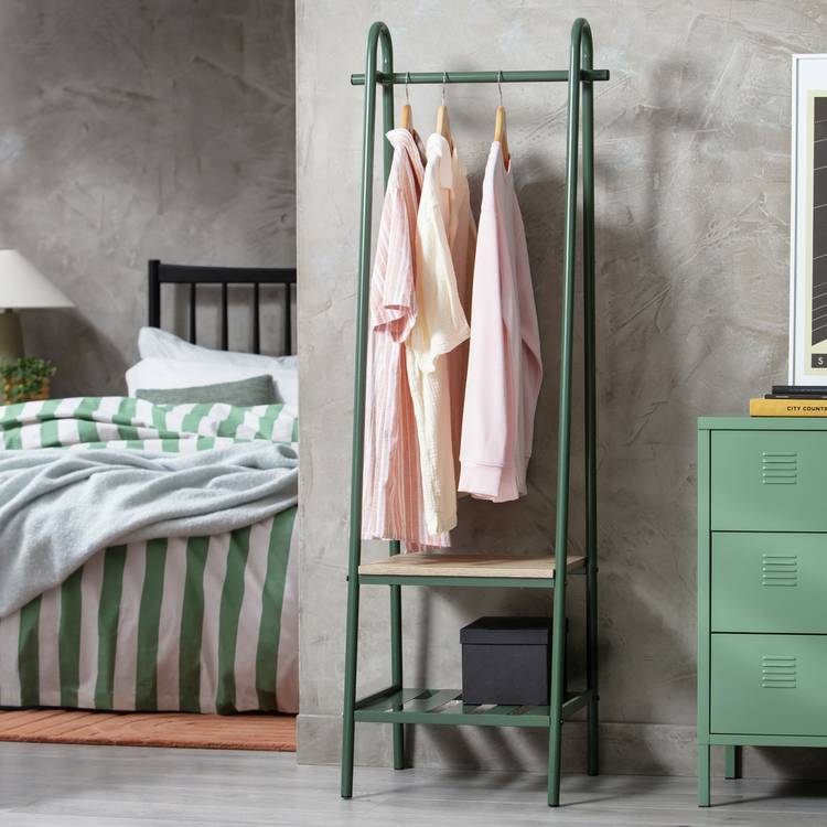 Habitat Turner Single Clothes Rail - Green 0