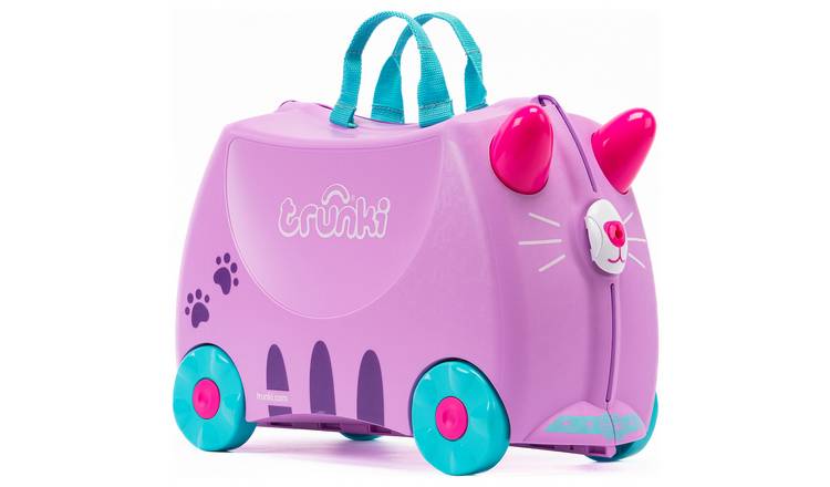 Trunki Cassie Cat 4 Wheel Hard Kids Ride-On Suitcase -Purple