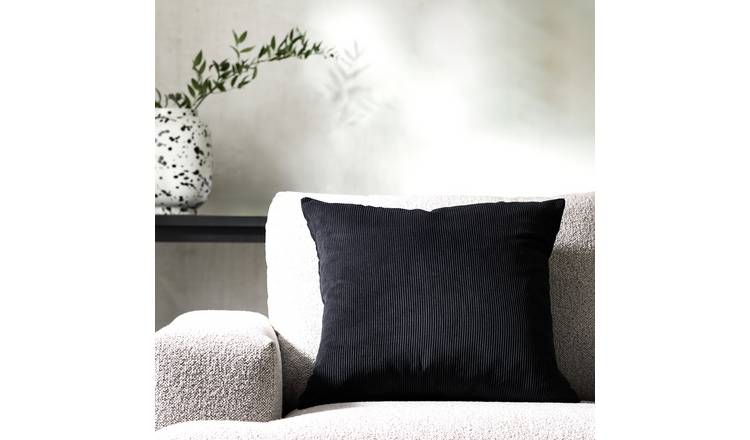 Habitat Cord Cushion Cover - Black - 50x50cm