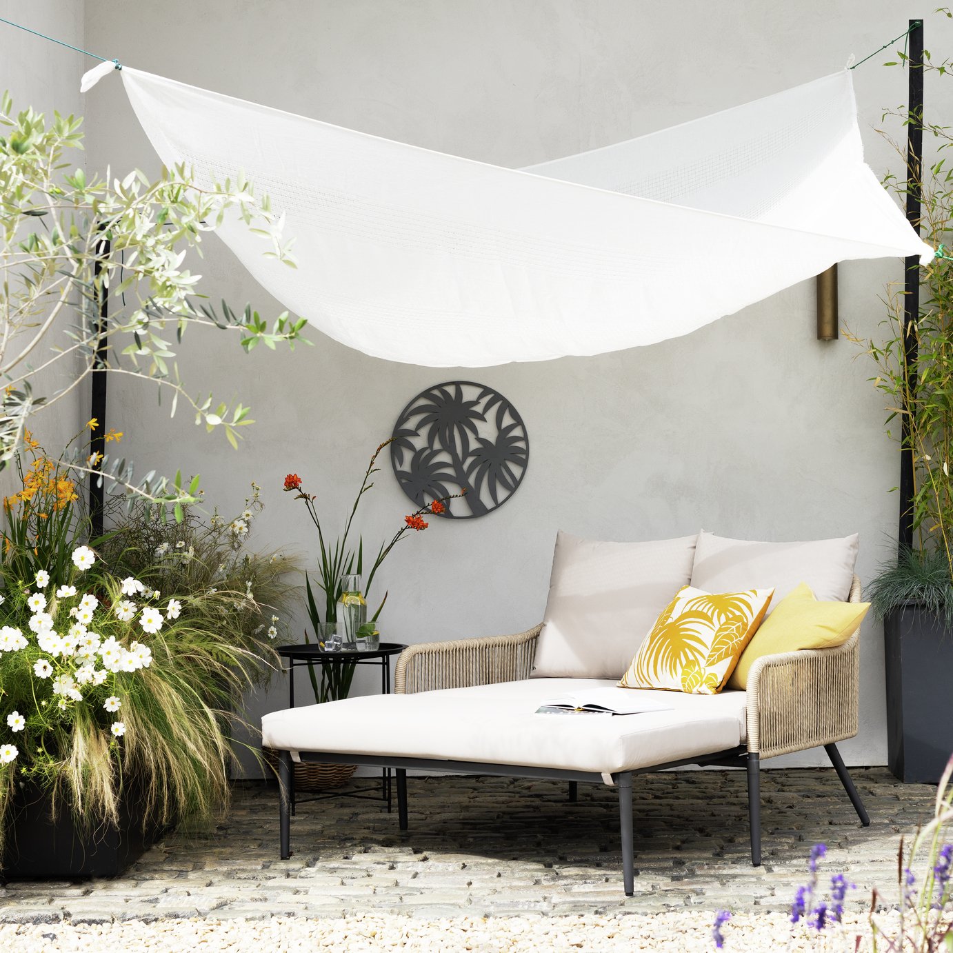 Habitat Malta Rattan Effect Garden Day Bed Natural (4706197) Argos