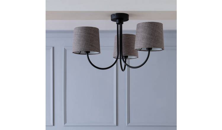 Habitat Modern Country Metal Ceiling Light - Black & Grey