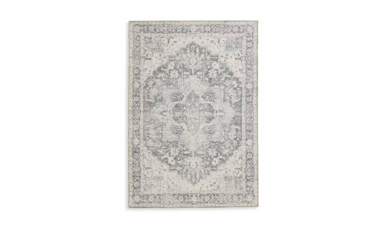 Habitat Vintage Effect Grey Flatweave Rug - 150x80cm